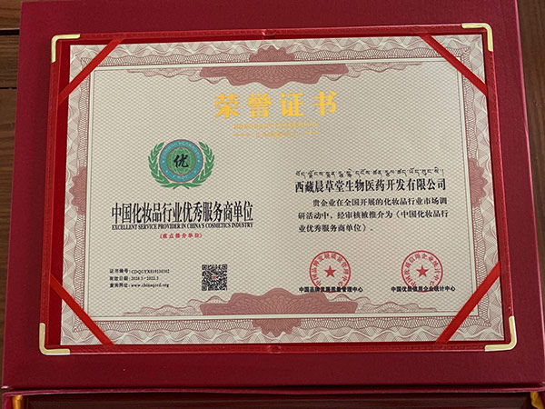 優(yōu)秀服務(wù)商榮譽證書